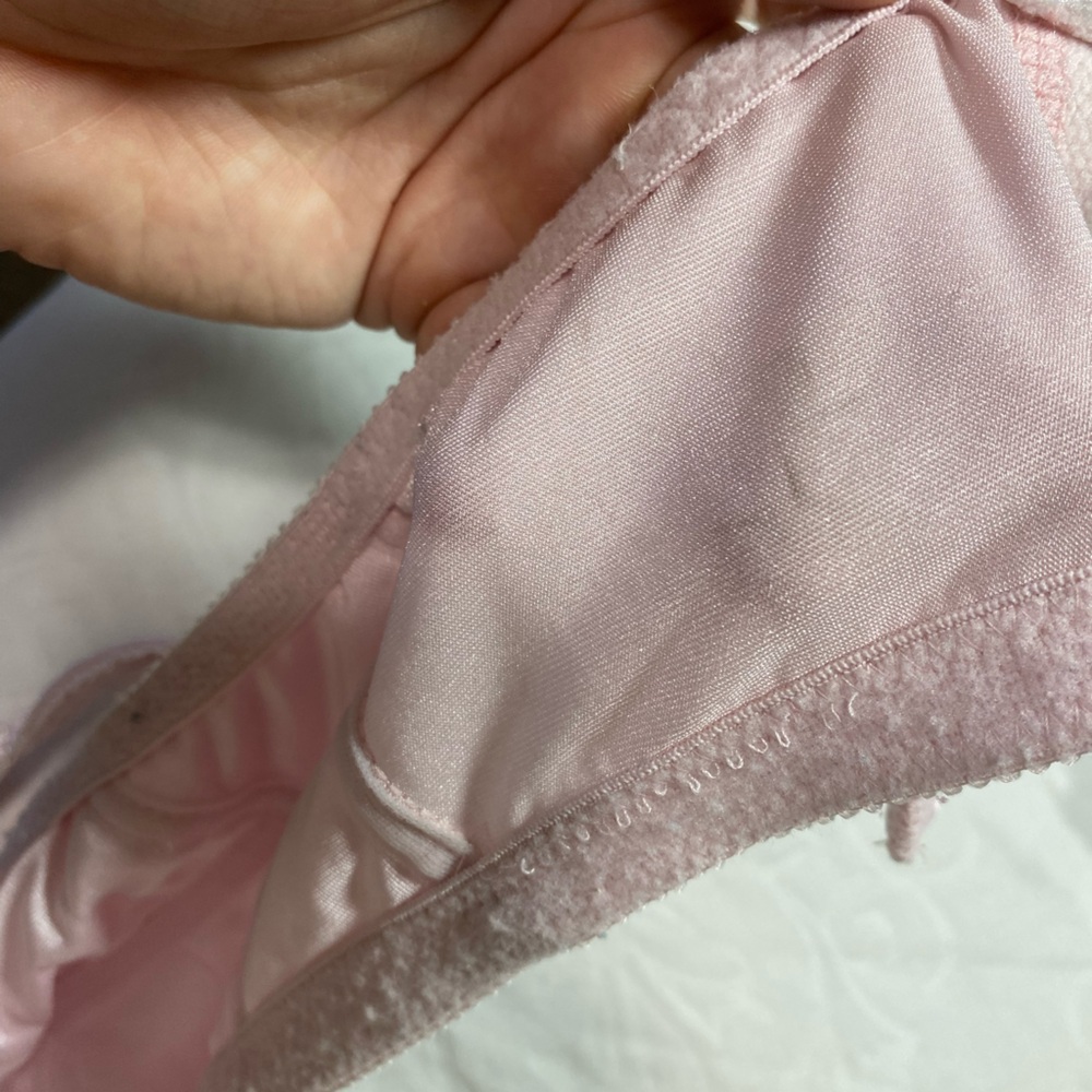 Vintage Pink Silver Detail Wireless Bra Spft Cup Lounge 50s Style Pastel 42C - Picture 2 of 9